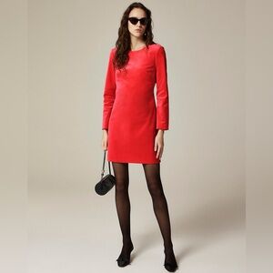 J.Crew Women’s Long-sleeve shift dress in stretch velvet